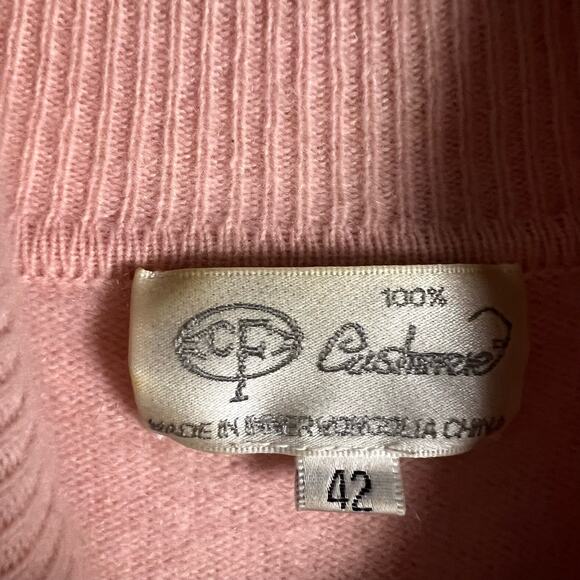 Vintage CF Cashmere Pink Long Sleeve Turtleneck Pullover Sweater Size S - Picture 7 of 7